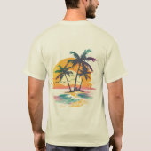 Tropical Sunset Vibes - Palmen Trees & Beach Desig T-Shirt (Rückseite)