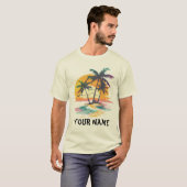 Tropical Sunset Vibes - Palmen Trees & Beach Desig T-Shirt (Vorne ganz)