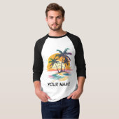 Tropical Sunset Vibes - Palmen Trees & Beach Desig T-Shirt (Vorne ganz)