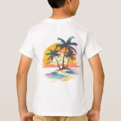 Tropical Sunset Vibes - Palmen Trees & Beach Desig T-Shirt (Rückseite)