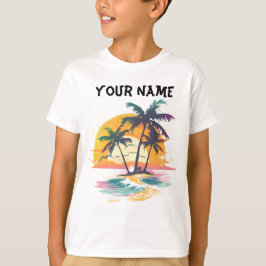 Tropical Sunset Vibes - Palmen Trees & Beach Desig T-Shirt