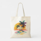 Tropical Sunset Vibes - Palmen Trees & Beach Desig Tragetasche (Rückseite)