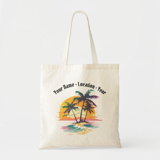 Tropical Sunset Vibes - Palmen Trees & Beach Desig Tragetasche (Vorne)