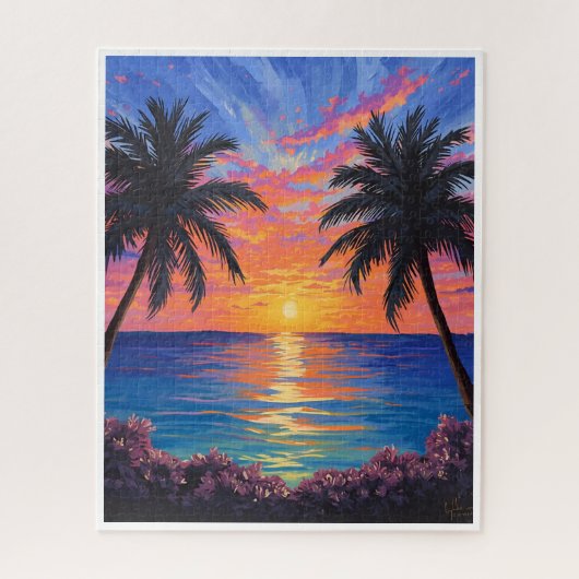 Tropical Sunset – Vibrant Ocean Puzzle (Vertikal)