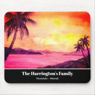 Tropical Sunset Water color, Farida Greenfield Mousepad