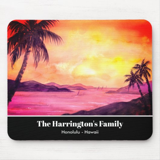 Tropical Sunset Water color, Farida Greenfield Mousepad (Vorne)