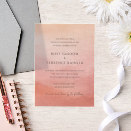 Tropical Sunset Watercolor Elegant Wedding Pergament Einladungen