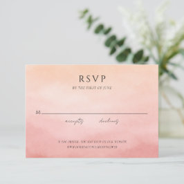 Tropical Sunset Watercolor Elegant Wedding RSVP Karte
