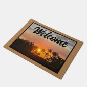 Tropical Sunset Welcome Mat Fußmatte (Schrägansicht)