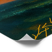 Tropical Sunset with Sailboats Poster (Ecke)