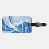 Tropical Surf Blue Gepäckanhänger (Rückseite horizontal)