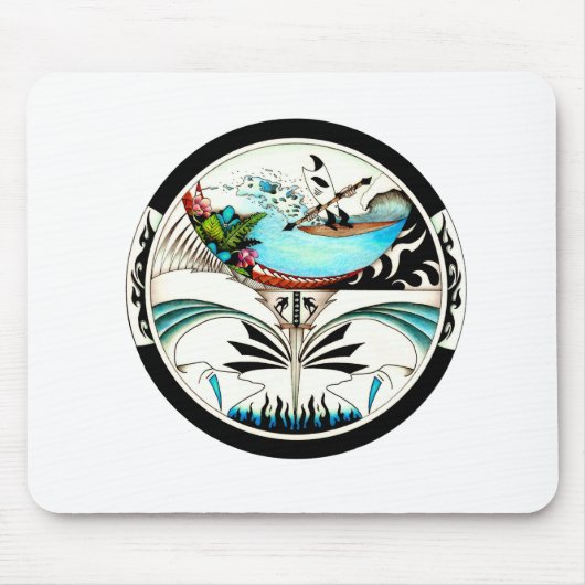 Tropical Surf Mandala Mousepad (Vorne)
