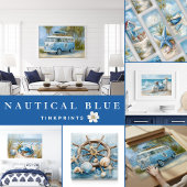 Tropical Surfboard Coastal Wall Art Print Poster