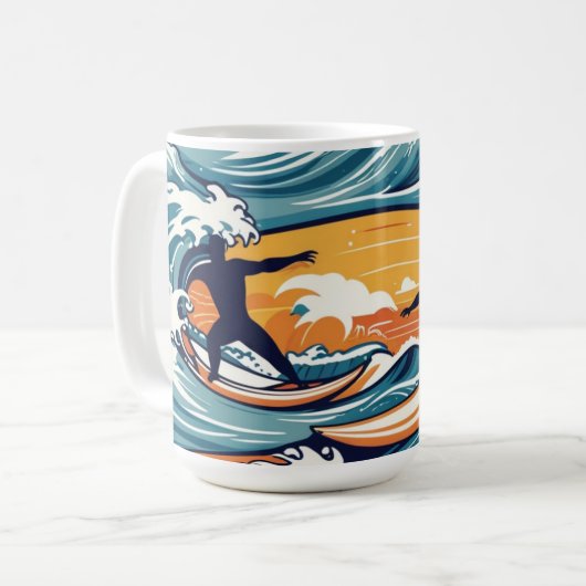 Tropical Surfer Kaffeetasse (Vorderseite Links)