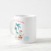Tropical Surfing Santa Mele Kalikimaka Weihnachten Kaffeetasse (Vorderseite Links)