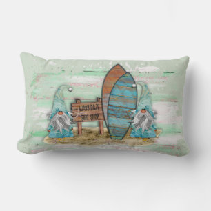 Tropical surfing Watercolor Beach Gnomes Lendenkissen