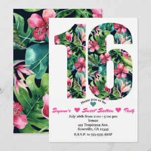 Tropical Sweet 16 16. Geburtstagseinladung Einladung