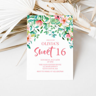 Tropical Sweet 16 Aloha Luau Geburtstagseinladung Einladung