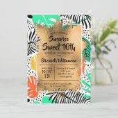 Tropical Sweet 16. Geburtstag Einladungen (Stehend Vorderseite)