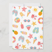 Tropical Swimming Pool Birthday Party Einladung (Rückseite)