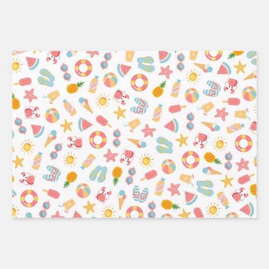 Tropical Swimming Pool Birthday Party Geschenkpapier Set (Vorderseite 3)