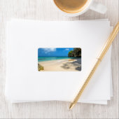 Tropical Tahiti Sandy Island Beach Adressaufkleber (Insitu)