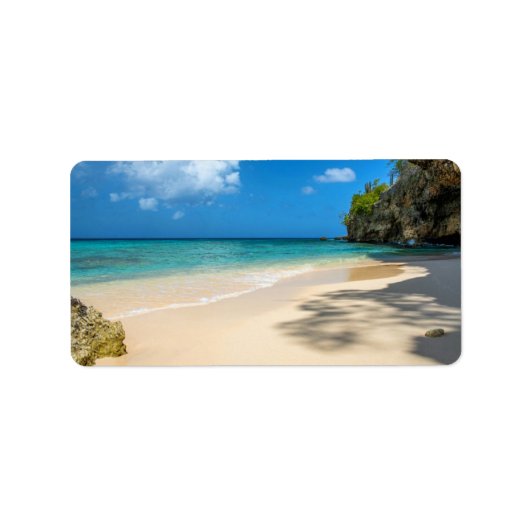 Tropical Tahiti Sandy Island Beach Adressaufkleber (Vorne)