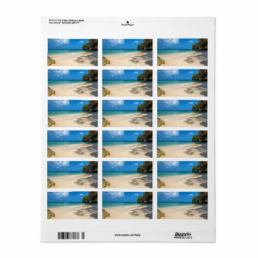 Tropical Tahiti Sandy Island Beach Adressaufkleber (Vorne)