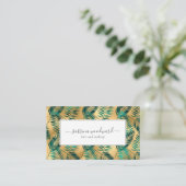 Tropical Teal Gold Foliage Pattern Appointment Visitenkarte (Stehend Vorderseite)