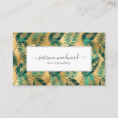 Tropical Teal Gold Foliage Pattern Appointment Visitenkarte (Vorderseite)