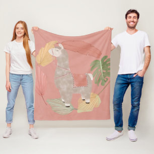 Tropical Terracotta Llama Fleecedecke