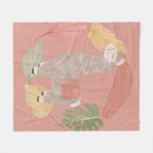 Tropical Terracotta Llama Fleecedecke (Vorderseite (Horizontal))