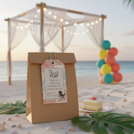 Tropical the Big One Surf Dackel Geburtstag Geschenkanhänger