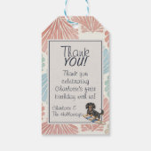 Tropical the Big One Surf Dackel Geburtstag Geschenkanhänger (Rückseite)