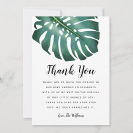 Tropical Theme Baby Dusche Grüne Dankeskarte