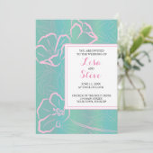 Tropical Theme Beach Hochzeit in Urlaubsort Einladung (Stehend Vorderseite)