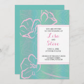 Tropical Theme Beach Hochzeit in Urlaubsort Einladung (Vorne/Hinten)