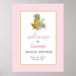 Tropical Theme Brautparty Welcome Poster
