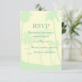 Tropical Theme Wedding RSVP Karte (Stehend Vorderseite)