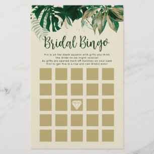 Tropical Themed Brautparty Bingo Game Cards