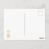 Tropical Themed Gold Reply Cards Postkarte (Rückseite)