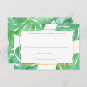 Tropical Themed Gold Reply Cards RSVP Karte (Vorne/Hinten)