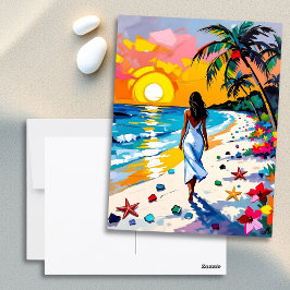 Tropical Themed Keeping in Touch Postkarte