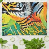 Tropical Tiger Art Geschirrtuch (Gefaltet)