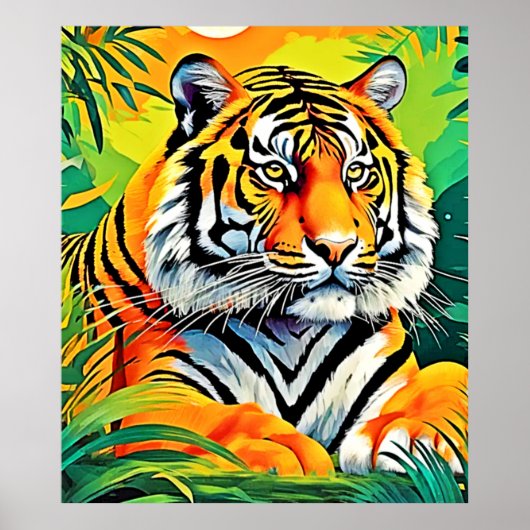Tropical Tiger Art Poster (Vorne)