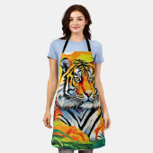 Tropical Tiger Art Schürze (Getragen)