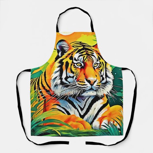 Tropical Tiger Art Schürze (Vorderseite)
