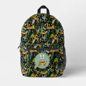Tropical Tiger Black Botanle Safari Cats Bedruckter Rucksack (Vorderseite)