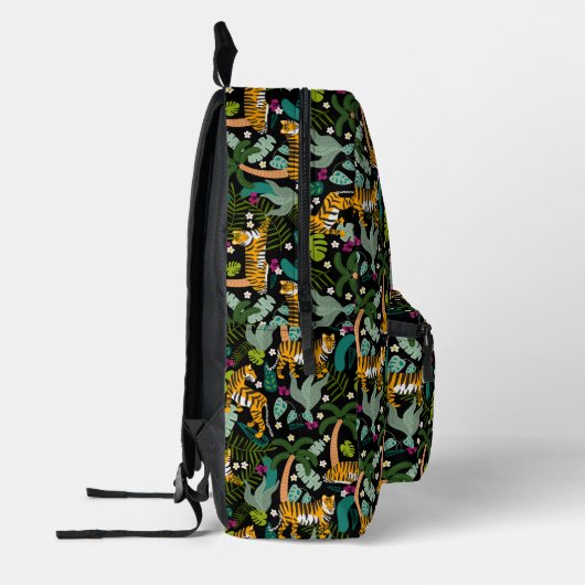 Tropical Tiger Black Botanle Safari Cats Bedruckter Rucksack (Links)
