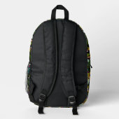 Tropical Tiger Black Botanle Safari Cats Bedruckter Rucksack (Rückseite)